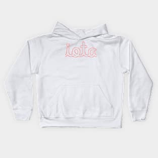 Iota Cursive Greek Letter Kids Hoodie